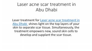 Laser acne scar treatment in Abu Dhabi