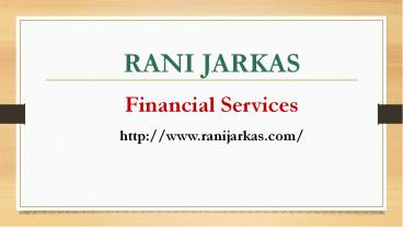 Financial Services Executive – Rani Jarkas (1)
