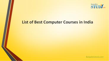 List of Best Computer Courses in India