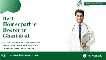Best Homeopathic Doctor in Ghaziabad
