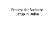 Process for Business Setup in Dubai