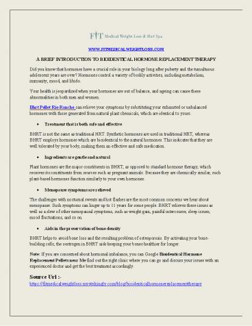 A brief introduction to bioidentical hormone replacement therapy