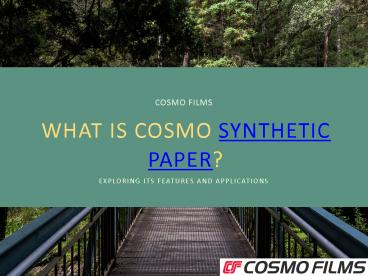 What is Cosmo Synthetic Paper?