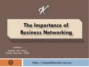 The Importance of Business Networking