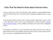 Facts That You Need to Know about Varicose Veins
