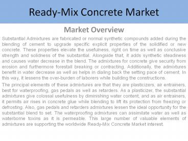 Ready-Mix Concrete Market Report