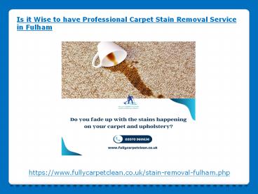Professional Carpet Stain Removal Service in Fulham