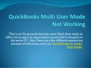 How to Set Up QuickBooks Multi User Mode