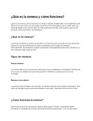 ¿Qué es la remesa y cómo funciona?