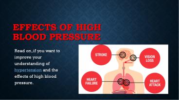 Effects of High Blood Pressure