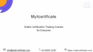 Myitcertificate - Online Certification Training Courses for Everyone