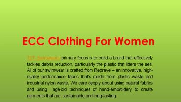 eco clothing women