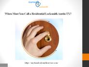 When Must You Call a Residential Locksmith Austin TX