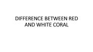 DIFFERENCE BETWEEN RED AND WHITE CORAL