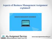 Aspects of Business Management Assignment explained! (1)