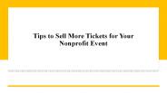 Tips to Sell More Tickets for Your Nonprofit Event