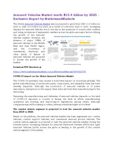 Armored Vehicles Market worth $15.4 billion by 2025 - Exclusive Report by MarketsandMarkets™