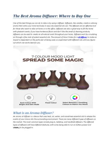 The Best Aroma Diffuser: Where To Buy One