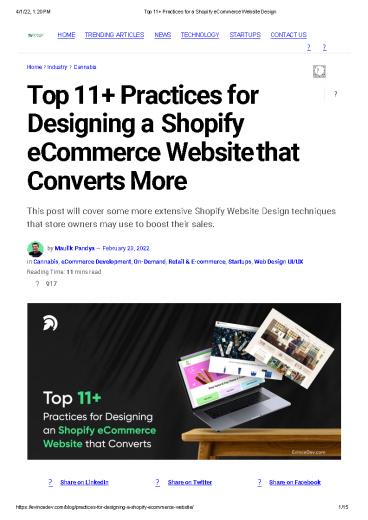Top 11+ Practices for Designing a Shopify eCommerce Website that Converts More