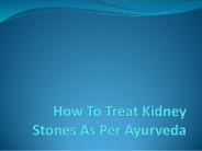 How To Treat Kidney Stones As Per Ayurveda