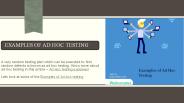 Examples of Ad Hoc Testing