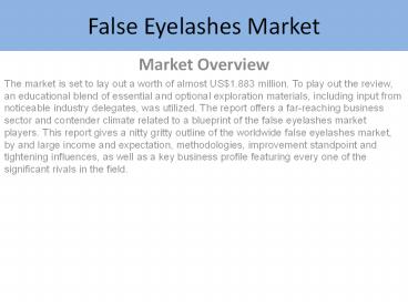 False Eyelashes Market Research Report