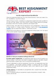 5 Benefits I Received When Hired My Assignment Expert:
