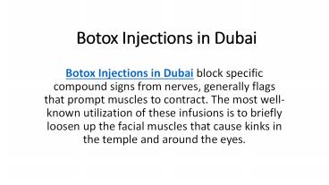 Botox Injections in Dubai