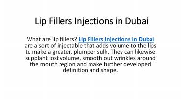 Lip Fillers Injections in Dubai