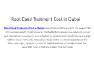 Root Canal Treatment Cost in Dubai
