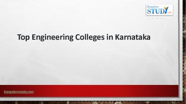 Top Engineering Colleges in Karnataka