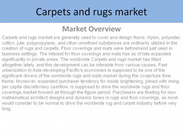 Carpets and Rugs Market Research Report