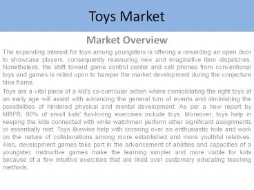 Toys Market Research Report