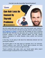 Can Hair Loss Be Caused By Thyroid Problems?