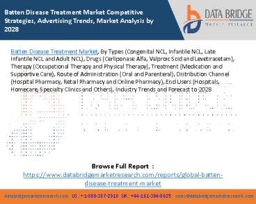 Batten Disease Treatment Market Competitive Strategies, Advertising Trends, Market Analysis by 2028