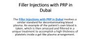 Filler Injections with PRP in Dubai