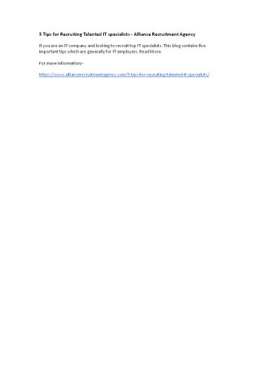 it recruitment company