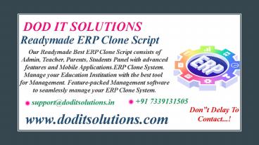 Best Readymade ERP Clone System - DOD IT SOLUTIONS