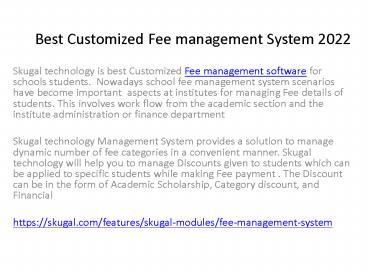 PPT – Best Customized Fee management System 2022 PowerPoint ...