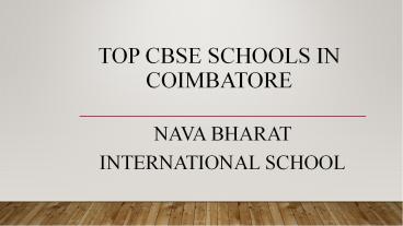 Top CBSE schools in Coimbatore