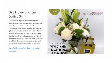 Gift Flowers as per Zodiac Sign