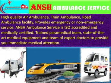 Get Affordable and Quality Train Ambulance Services in Mumbai |ANSH