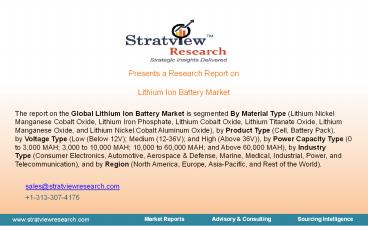 Lithium Ion Battery Market is Expected to Register a Considerable Growth by 2025
