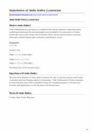 Vedic Math Tricks | Learnclue