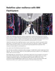Redefine cyber resilience with IBM FlashSystem