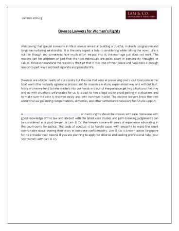 Divorce Lawyers for Women's Rights