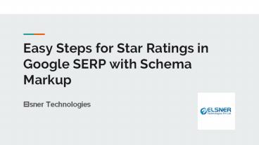 Easy Steps for Star Ratings in Google SERP with Schema Markup