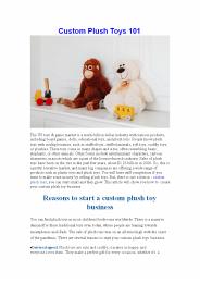 Custom Plush Toys 101