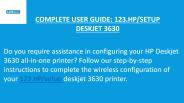 Complete Guide for 123.HP/setup Deskjet 3630