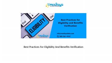 Best Practices For Eligibility And Benefits Verification